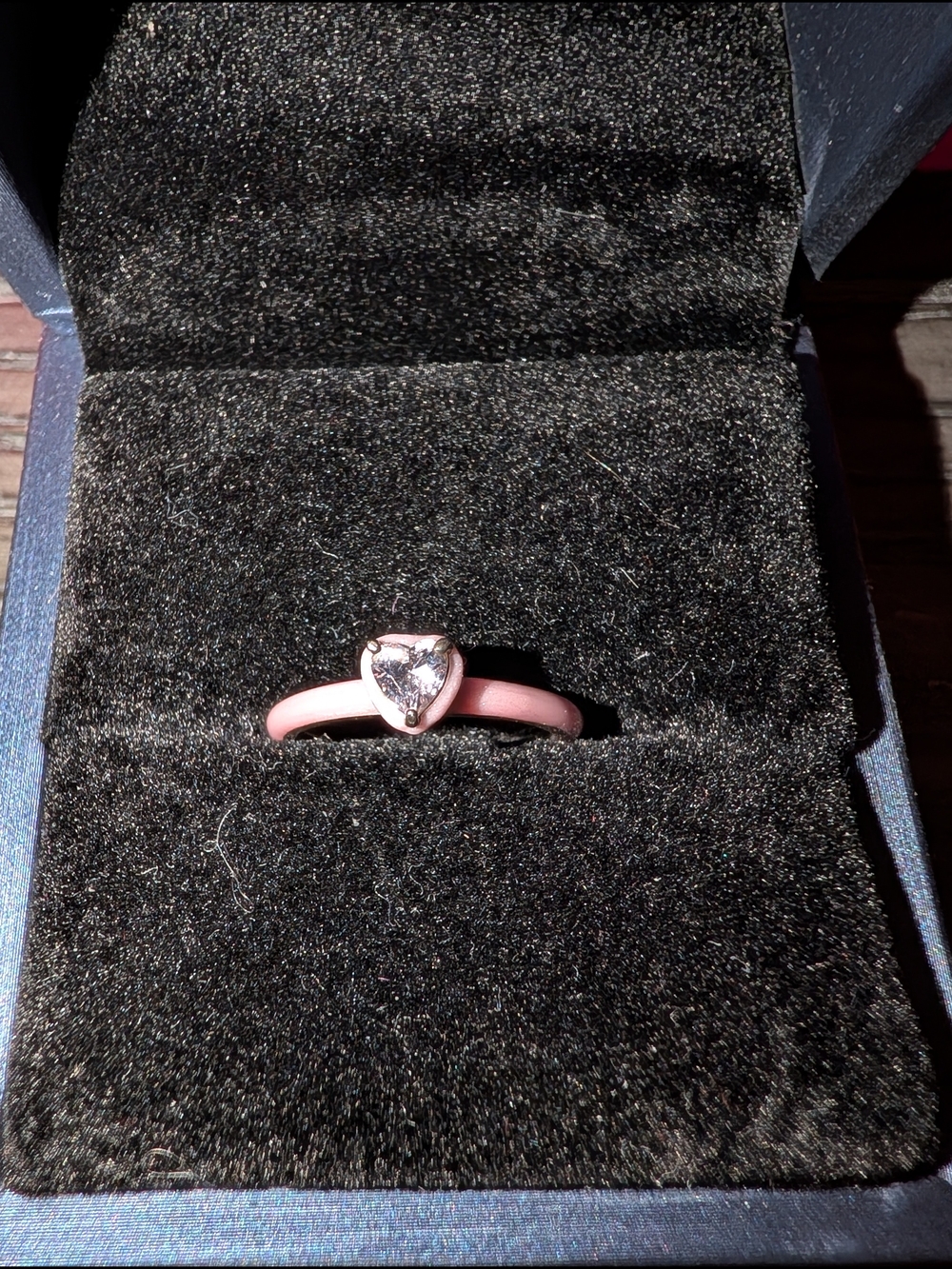 Pandora Pink Heart Enamel Ring